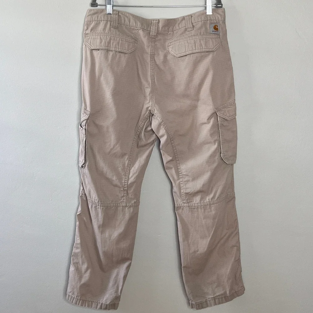 Carhartt Relaxed Fit Beige Canvas Cargo Pants Mens 38 Beige Work Utility Outdoor